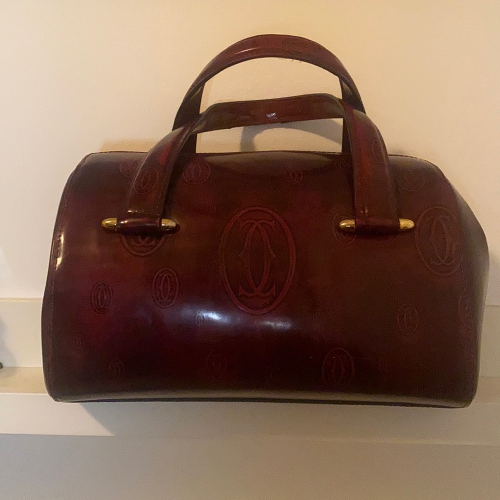 burgundy vintage cartier bag